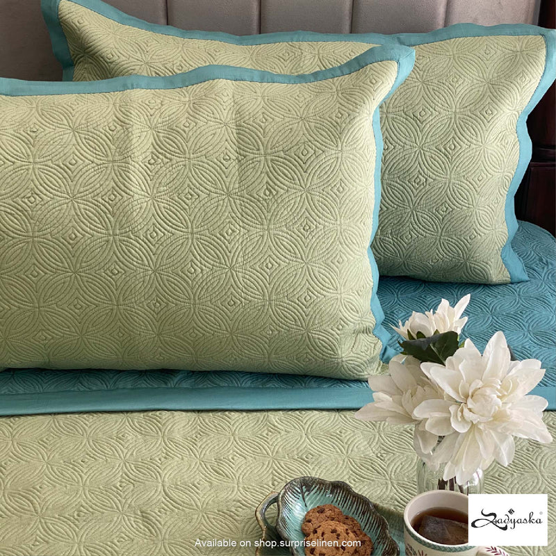 Sadyaska - Connoisseurs Collection Blossom Bedcover Set (Turquoise & Lime Green)