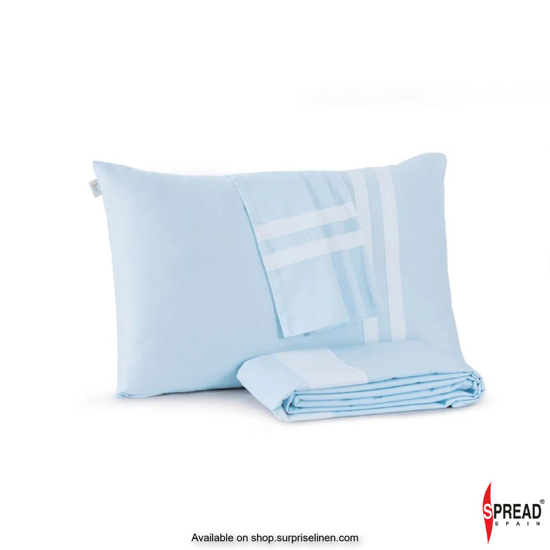 Spread Spain - Botanic Cotton 550 Thread Count Bedsheet Set- Sky Blue