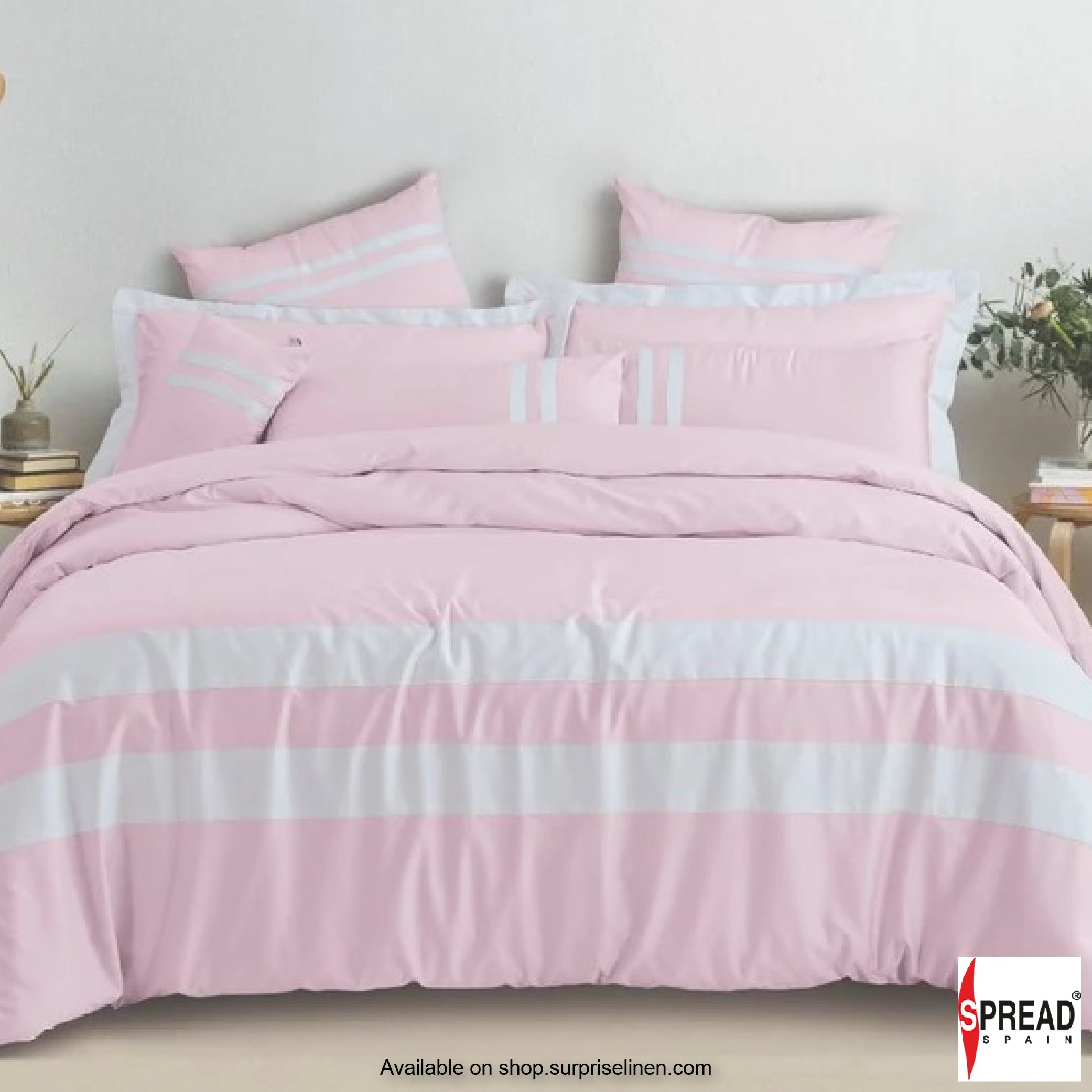 Spread Spain - Botanic Cotton 550 Thread Count Bedsheet Set - Pink