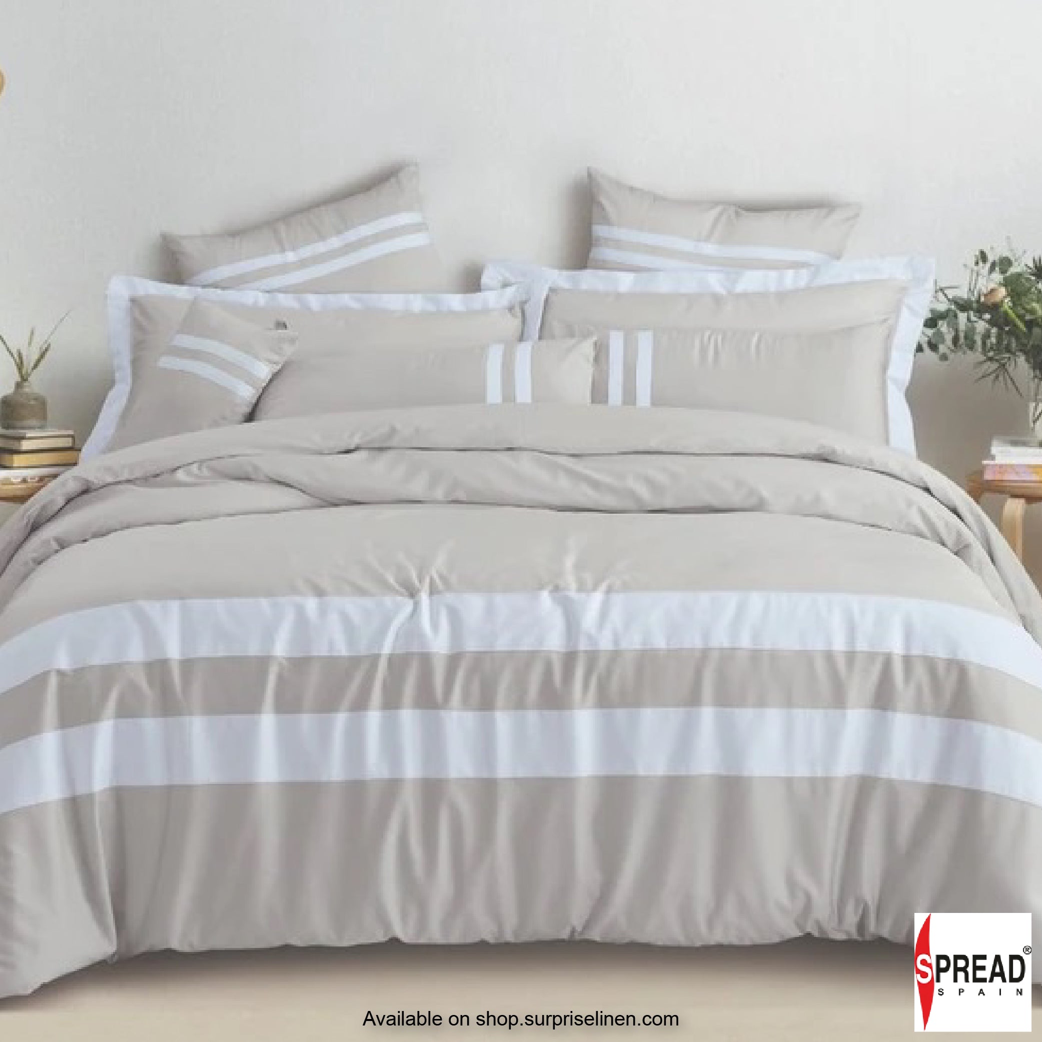 Spread Spain - Botanic Cotton 550 Thread Count Bedsheet Set - Sand