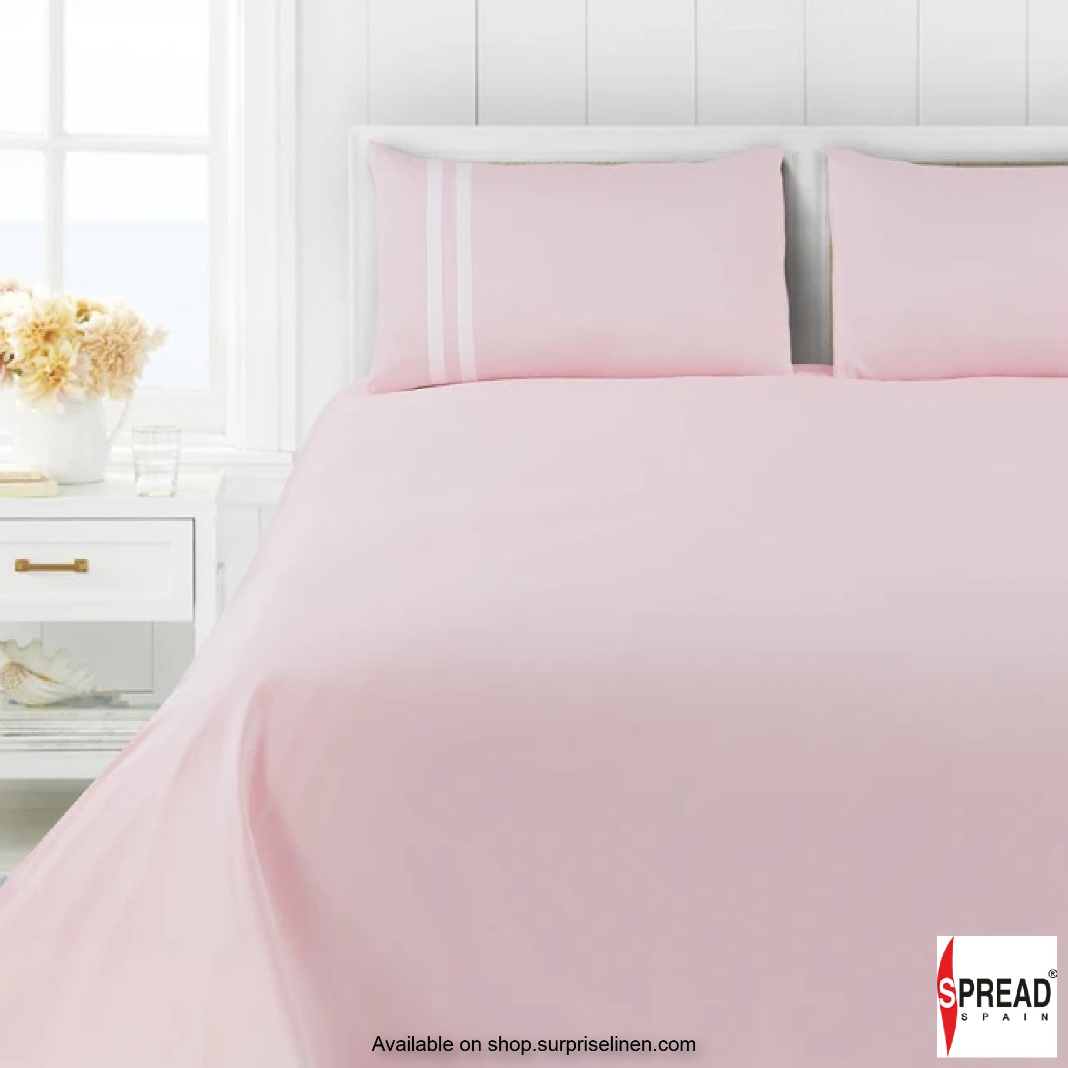 Spread Spain - Botanic Cotton 550 Thread Count Bedsheet Set - Pink