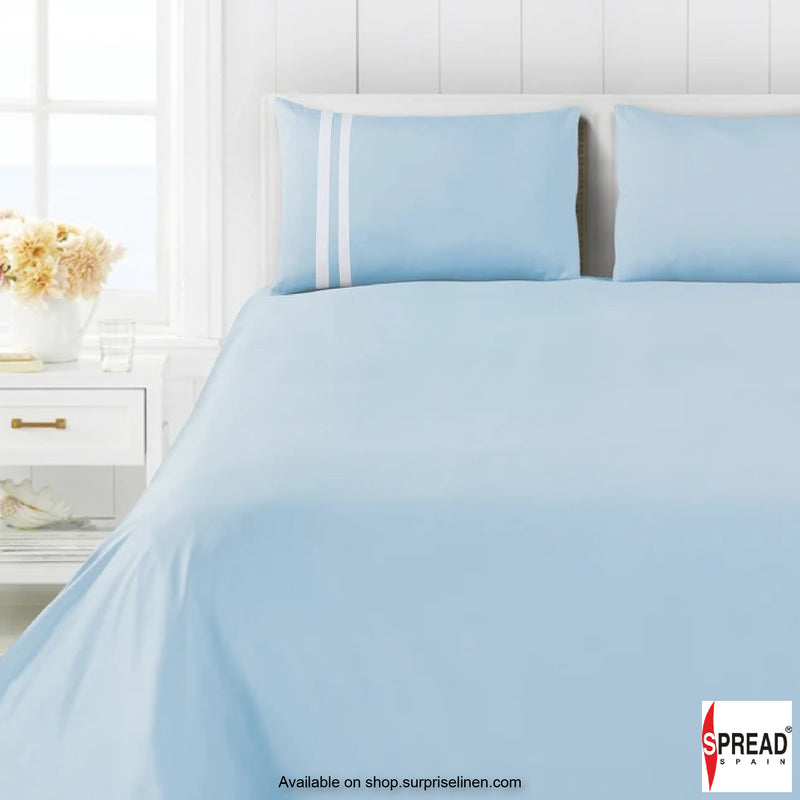 Spread Spain - Botanic Cotton 550 Thread Count Bedsheet Set- Sky Blue