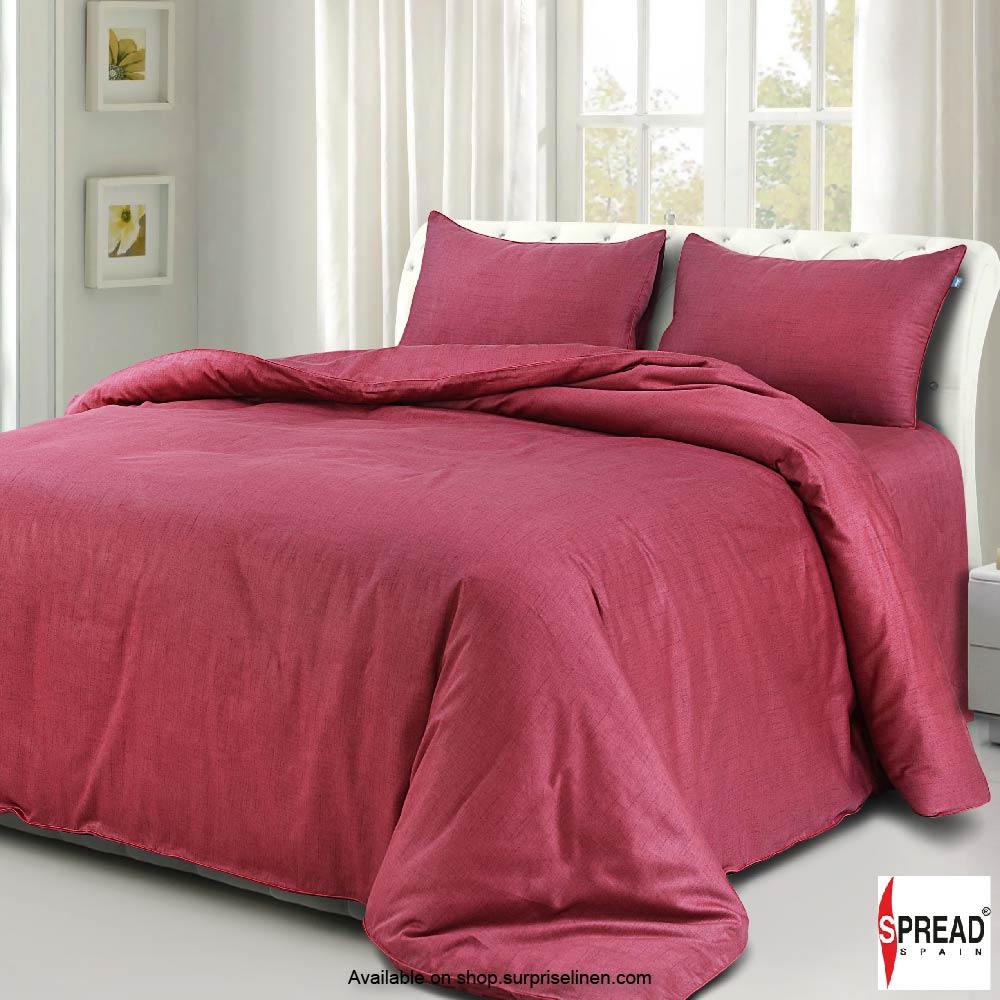 Spread Spain - Grain De Glace Collection 400 Thread Count Cotton Bedding Set (Burgandy)