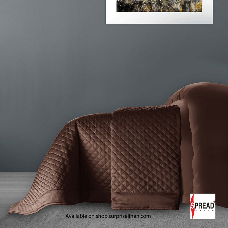 Spread Spain - Italian Collection Luxury Satin 3 Pcs Bed Cover Set (Choco)