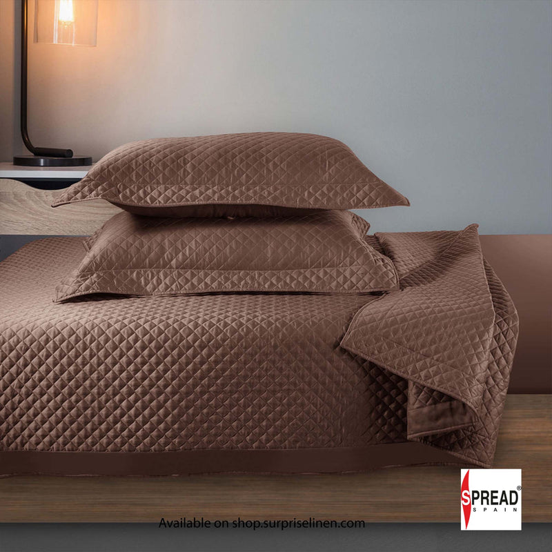 Spread Spain - Italian Collection Luxury Satin 3 Pcs Bed Cover Set (Choco)