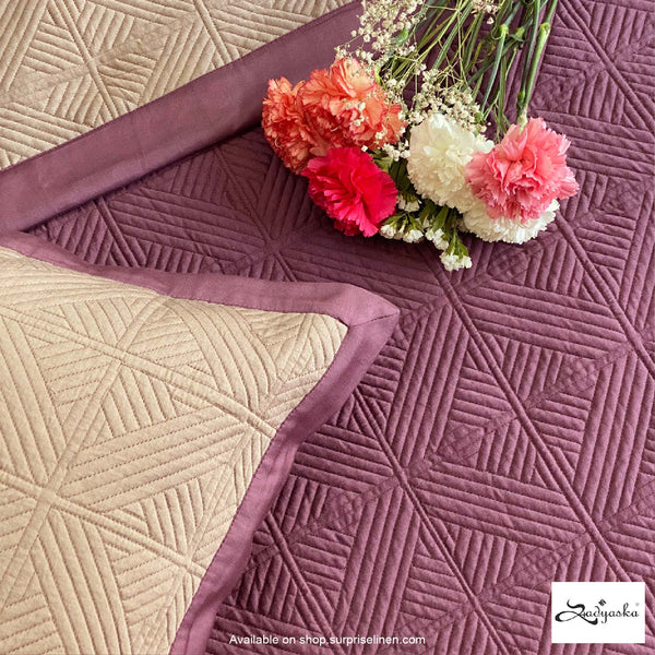 Sadyaska - Connoisseurs Collection Moderne Bedcover Set (Mauve & Taupe)