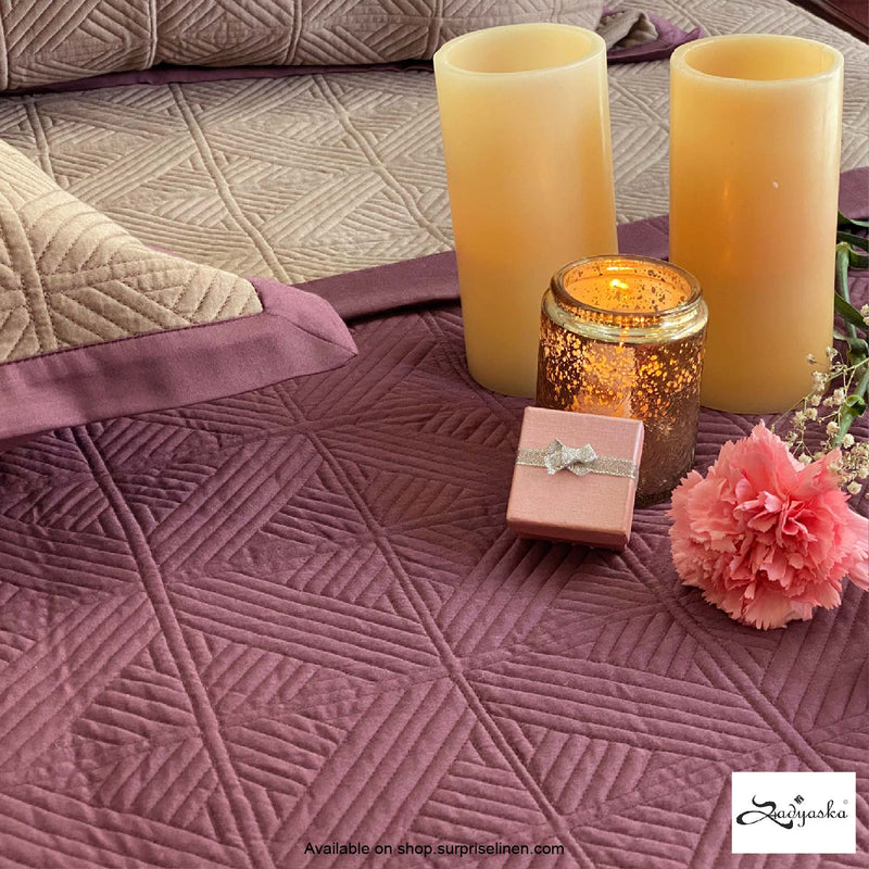 Sadyaska - Connoisseurs Collection Moderne Bedcover Set (Mauve & Taupe)