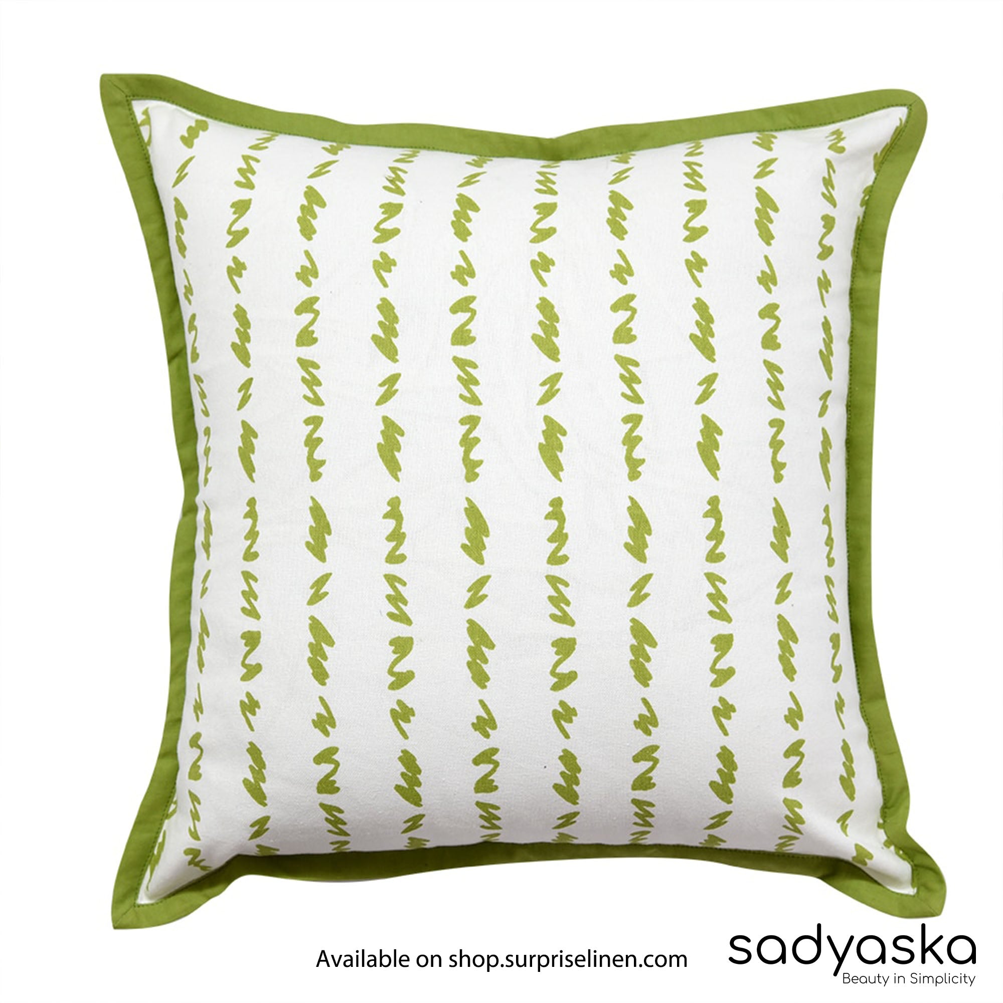 Sadyaska - Twirled Line Green Cushion Cover (Green)