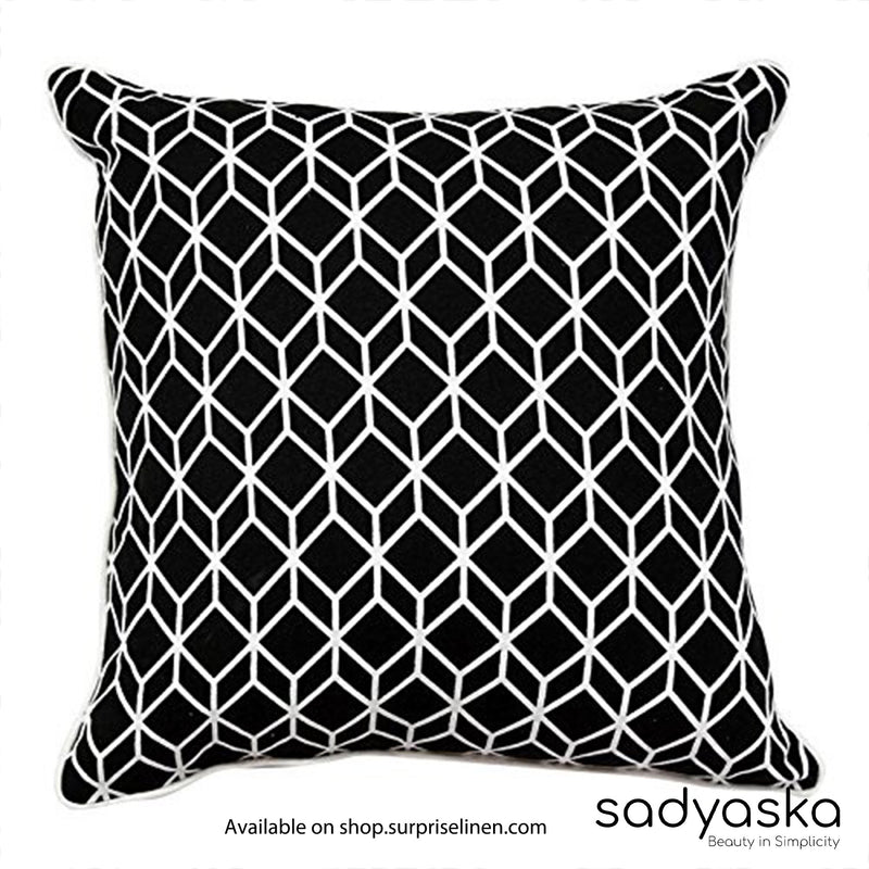 Sadyaska - Black & White Dot Splutter Cushion Cover (Black & White)