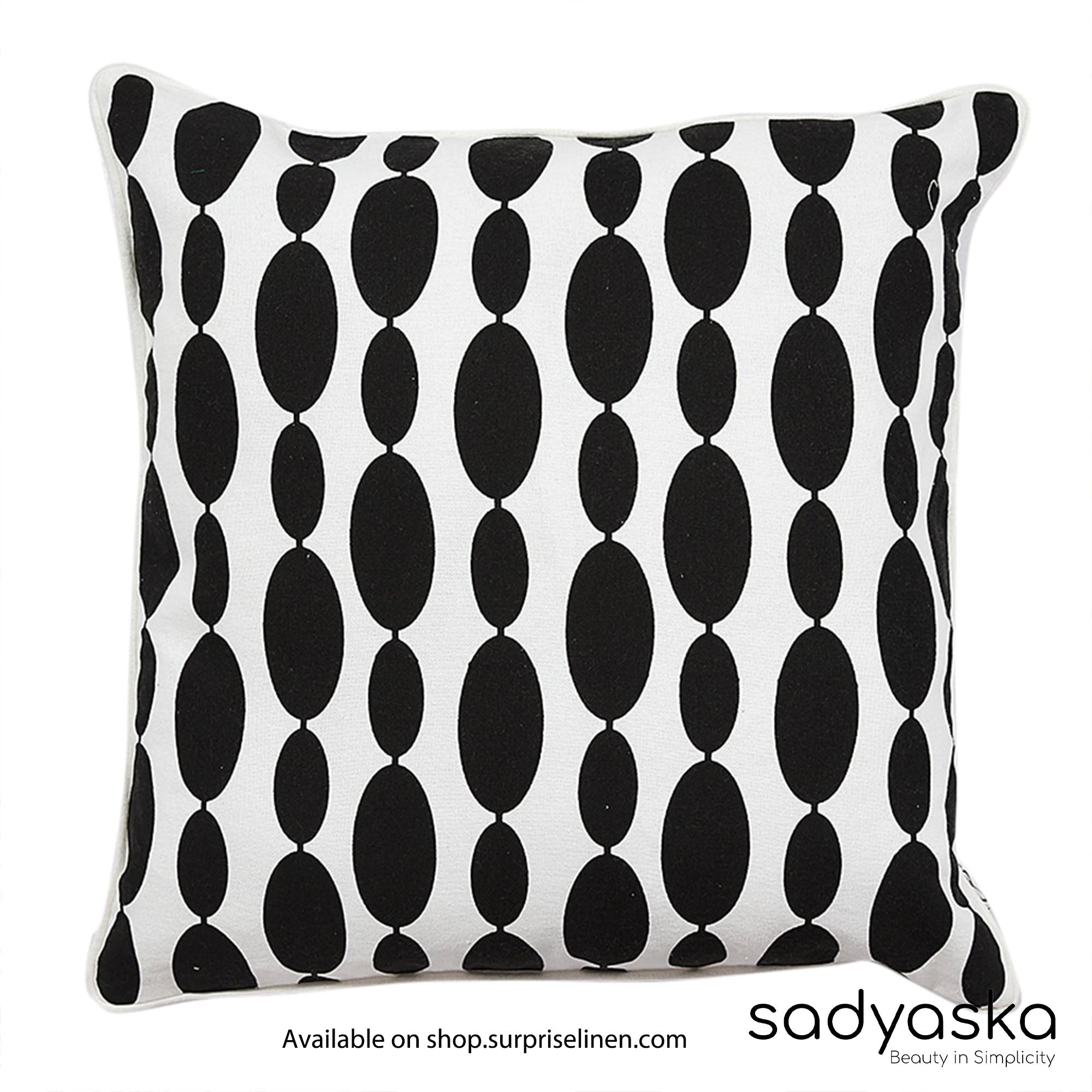 Sadyaska - Designer Geometric Cushion Cover (Black & White)