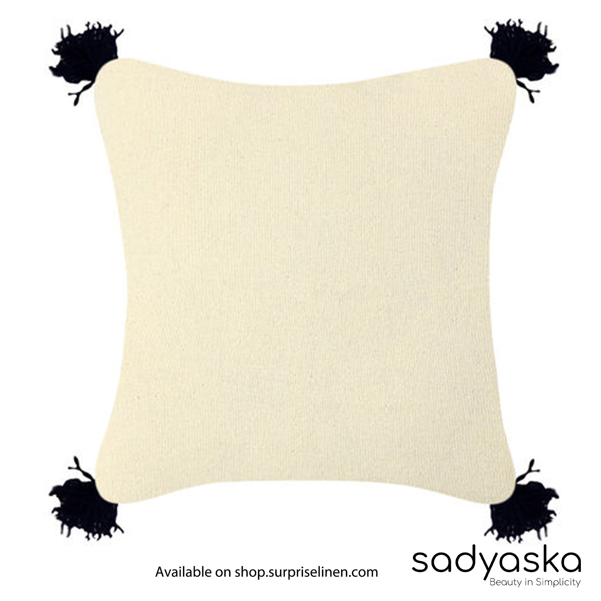 Sadyaska - Home Décor Abstract Groovy Boho Cushion Cover (Cream)