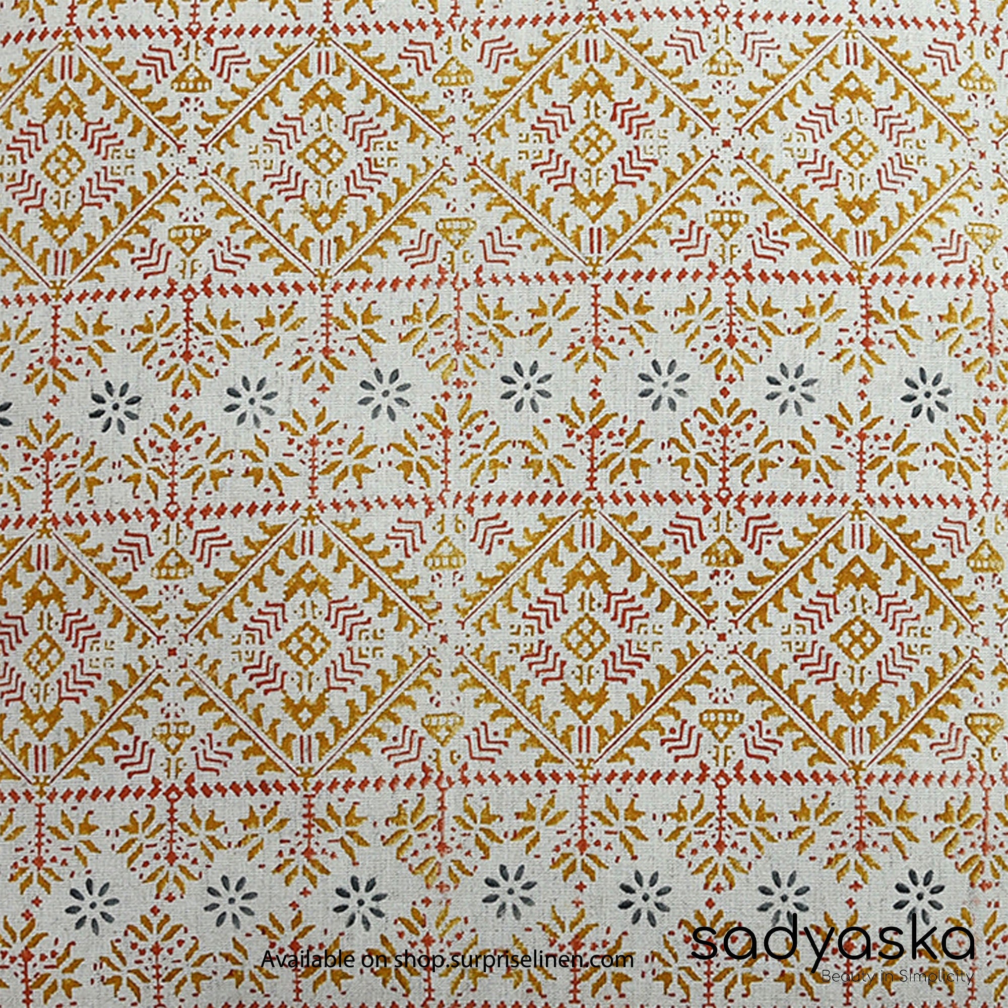 Sadyaska - Block Printed Cushion Cover (Beige)