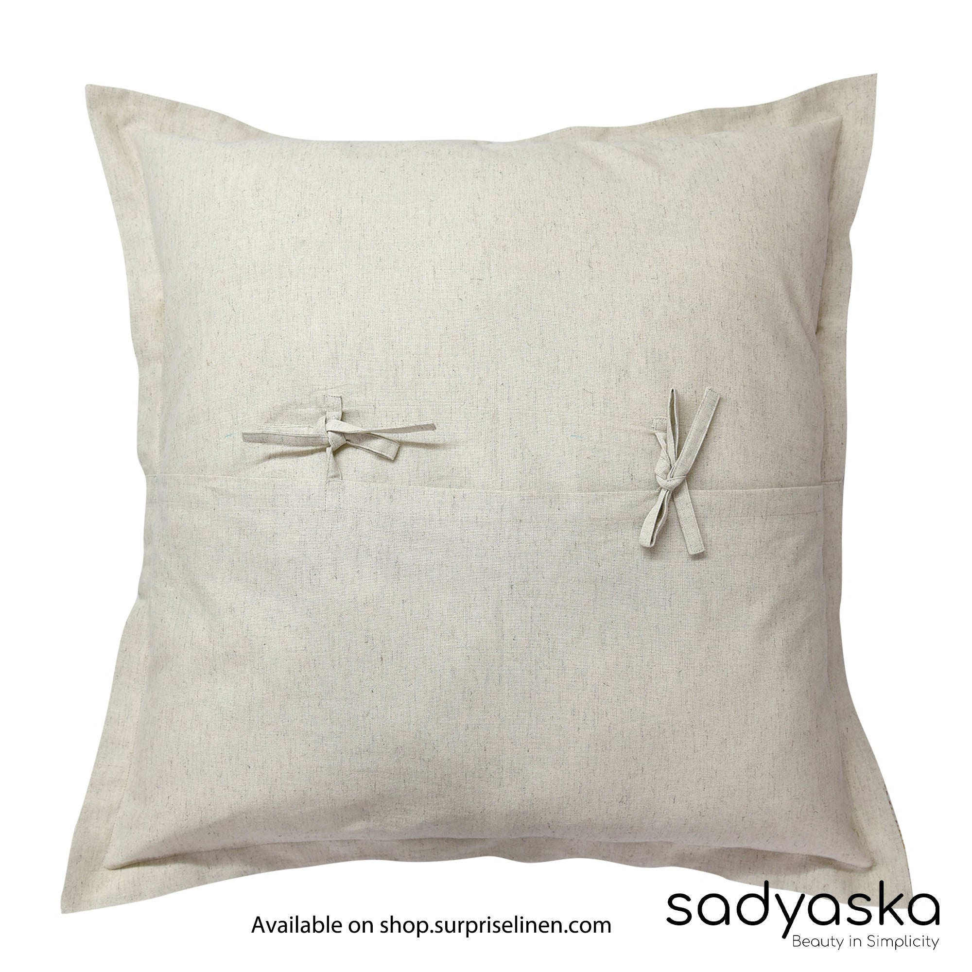 Sadyaska - Block Printed Cushion Cover (Beige)