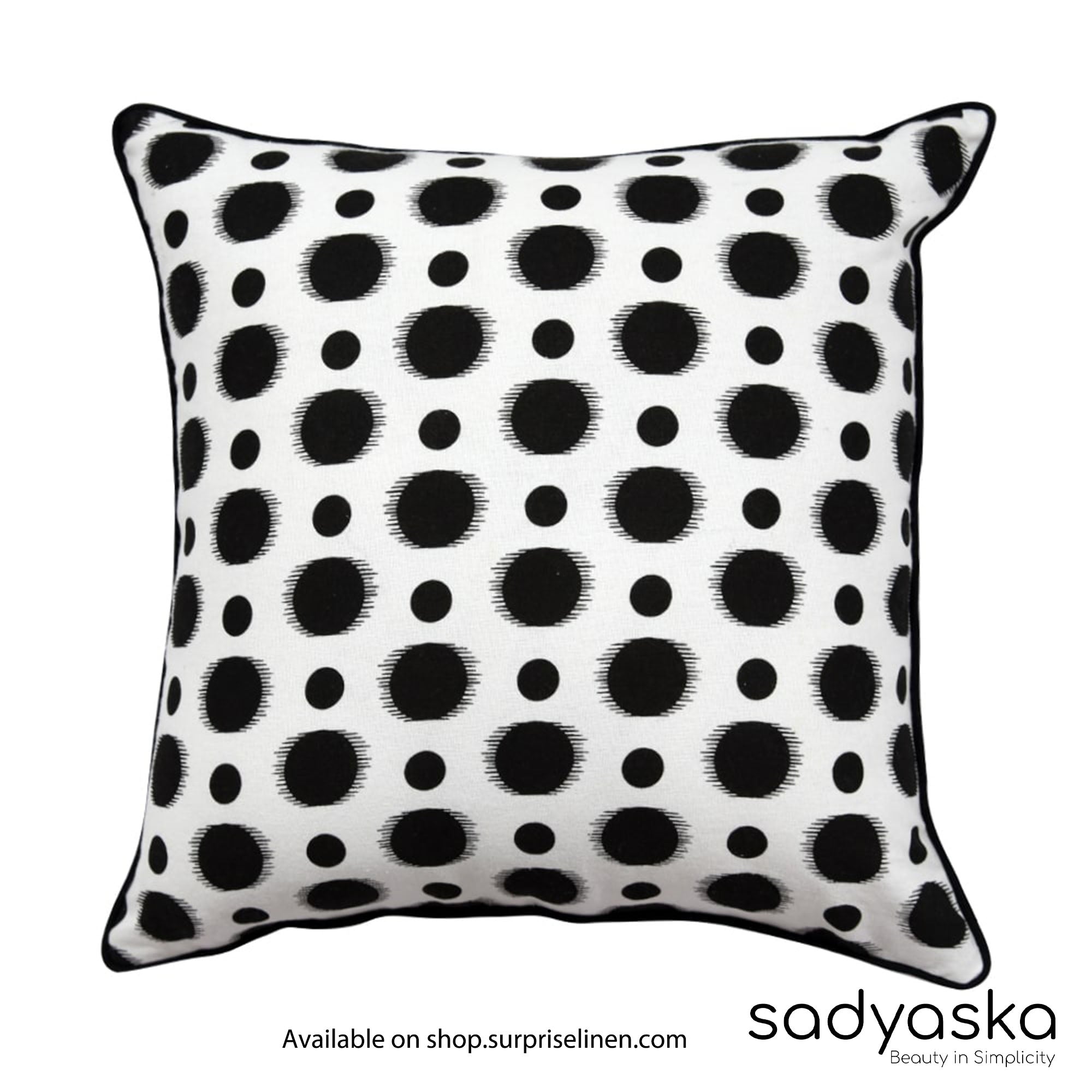 Sadyaska - Screen Printed Cushion Cover (Black & White)