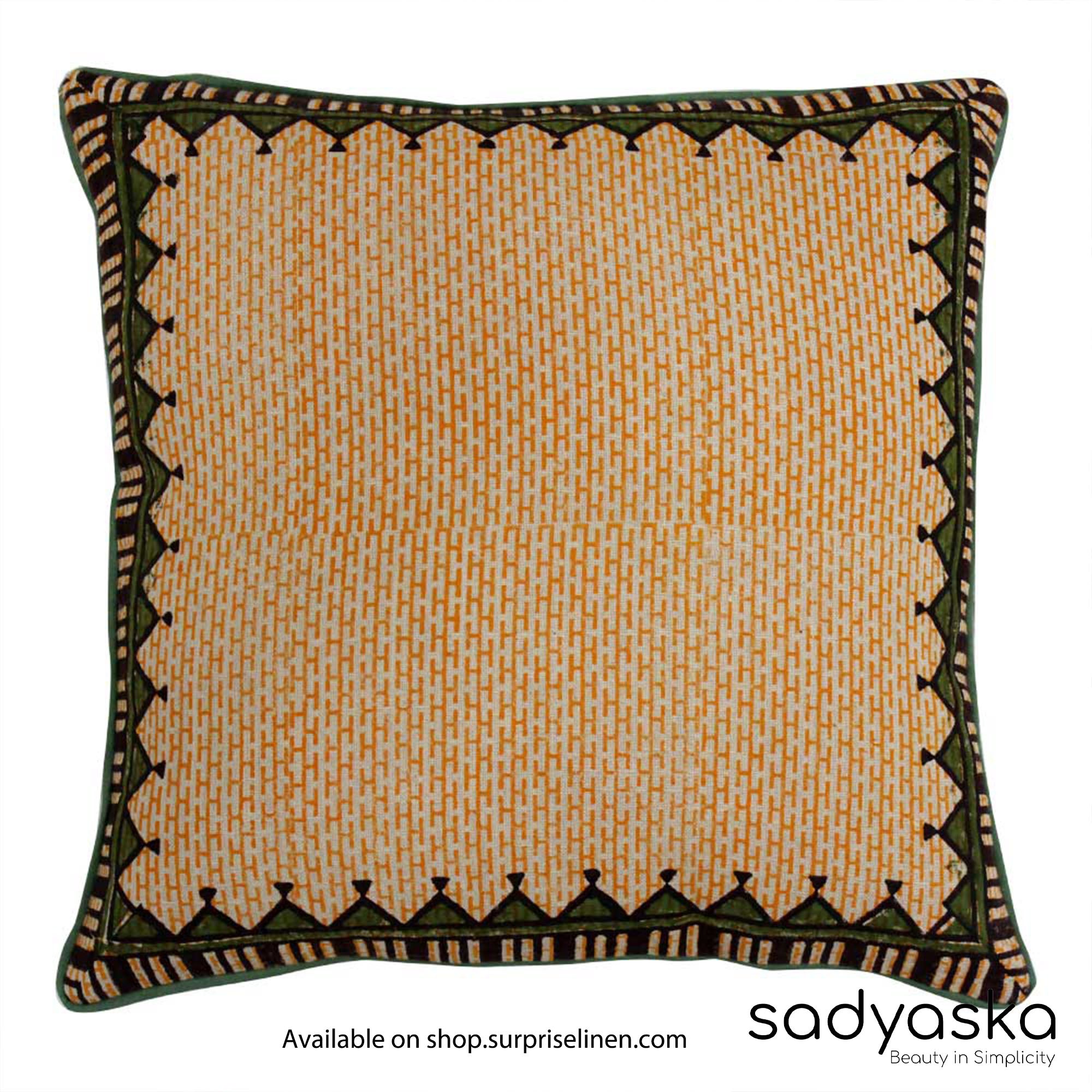 Sadyaska - Designer Cushion Cover (Orange & Black)