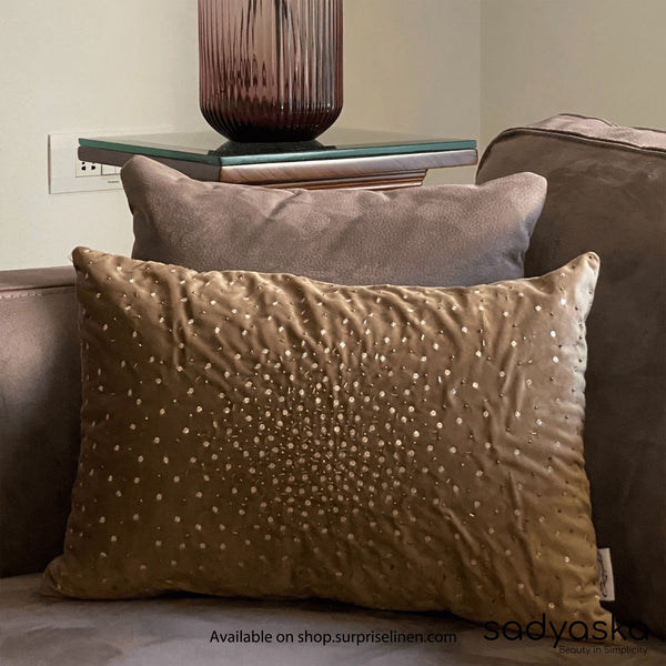 Sadyaska - Decorative Sprinkle Velvet Pillow Cover (Champagne)