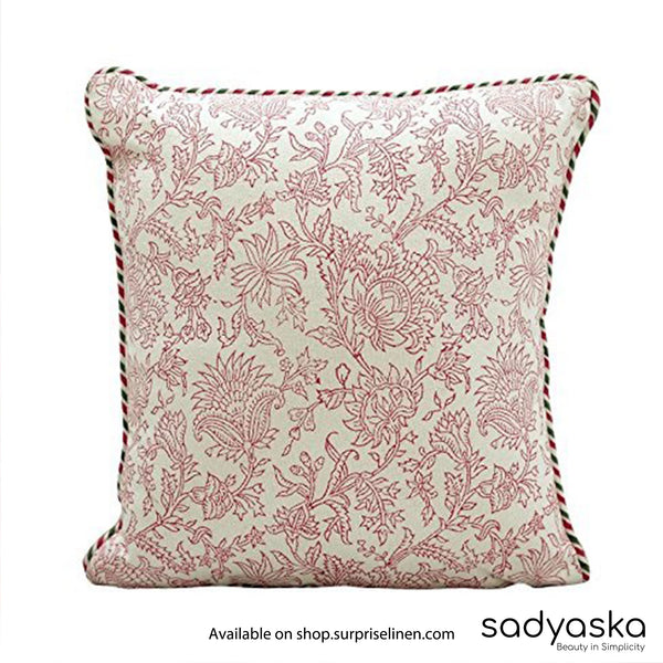 Sadyaska - Hand Block Home Decore Print Throw Pillow Case Cushion Cover (Pink)