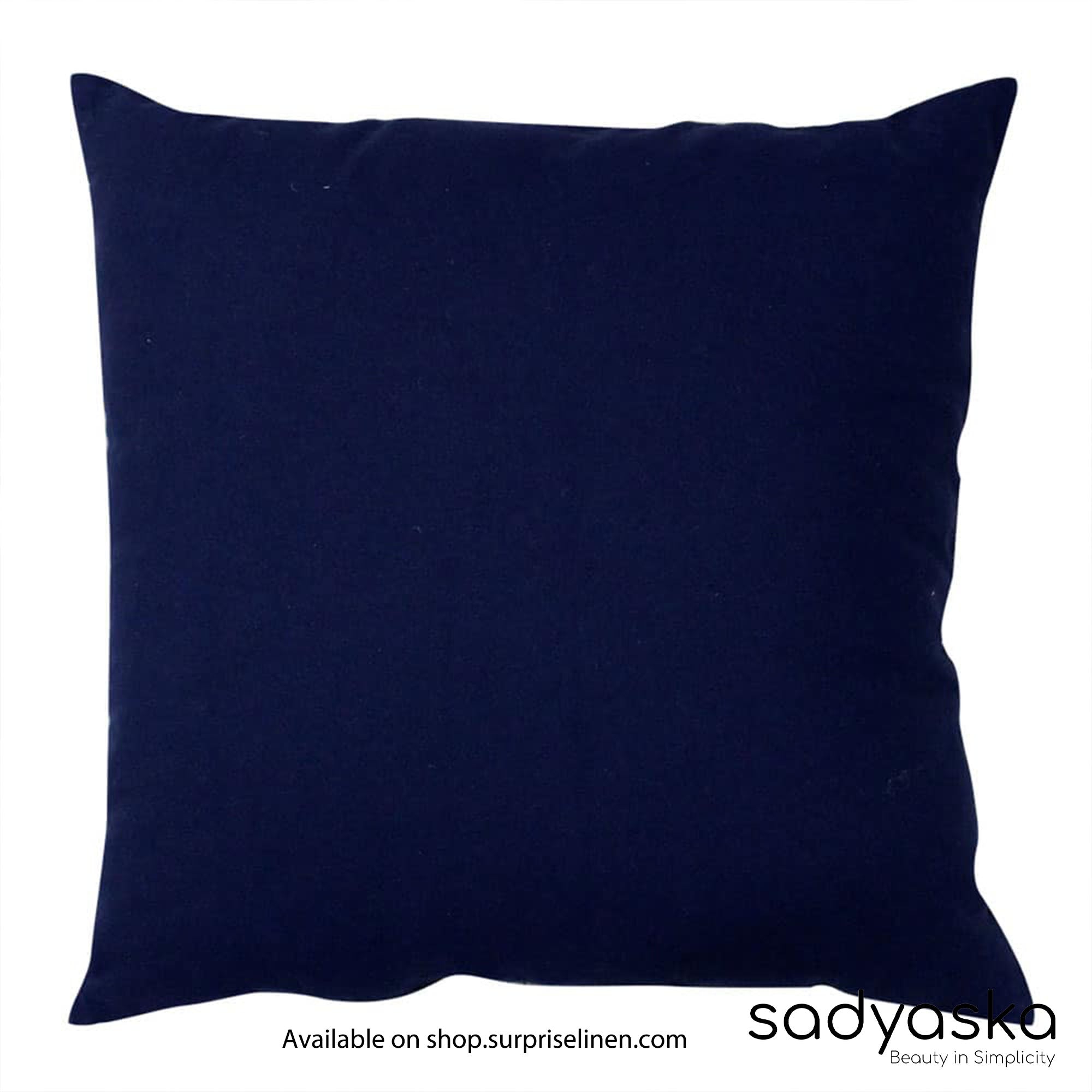 Sadyaska - Cuba Stylish Denim Embroidered Cushion Cover (Blue)