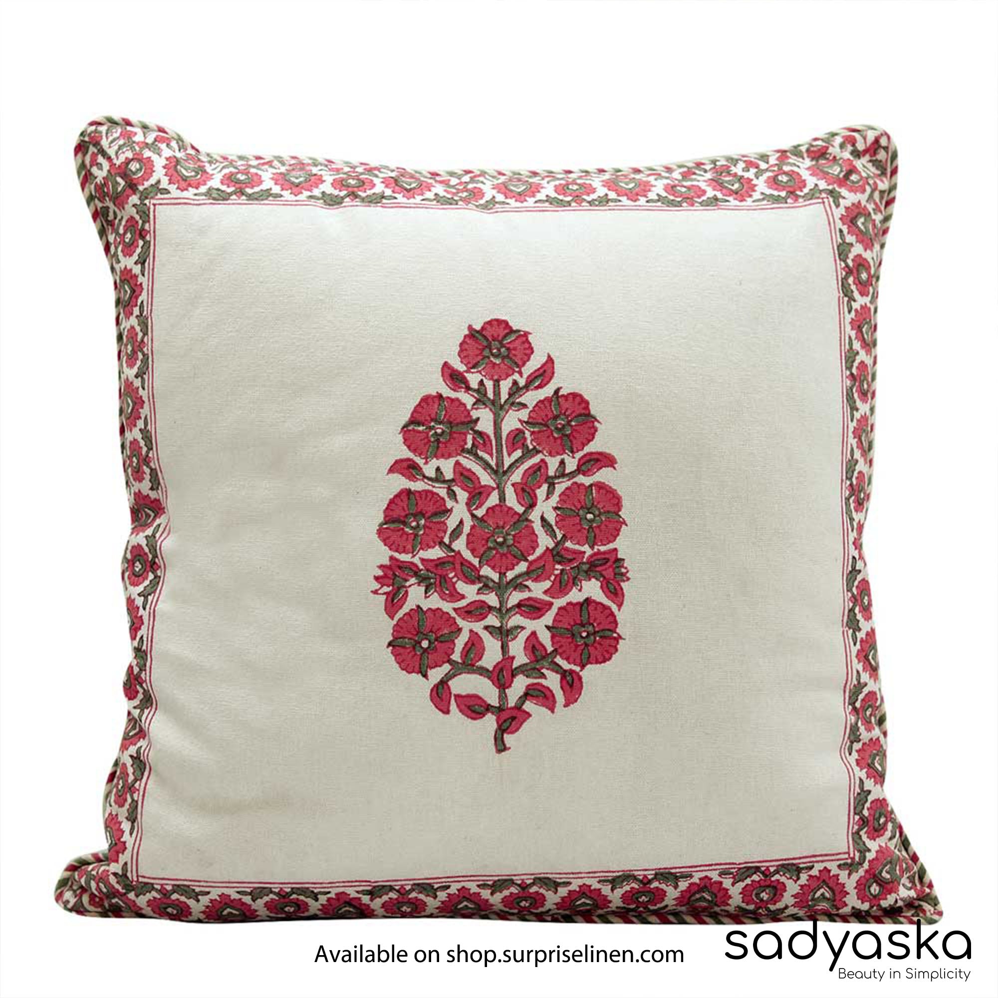 Sadyaska - Hand Block Floral Printed (White & Pink)