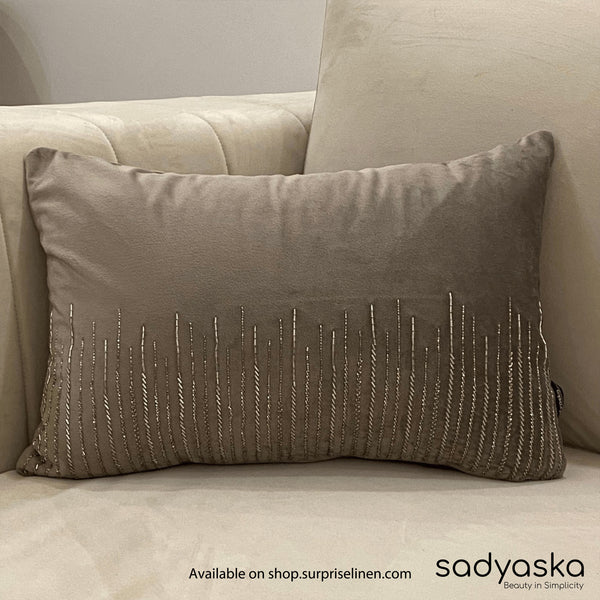 Sadyaska - Decorative Grandeur Velvet Pillow Cover (Silver)