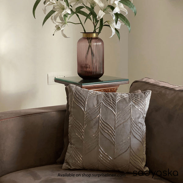 Sadyaska - Decorative Gloss Velvet Cushion Cover (Silver)