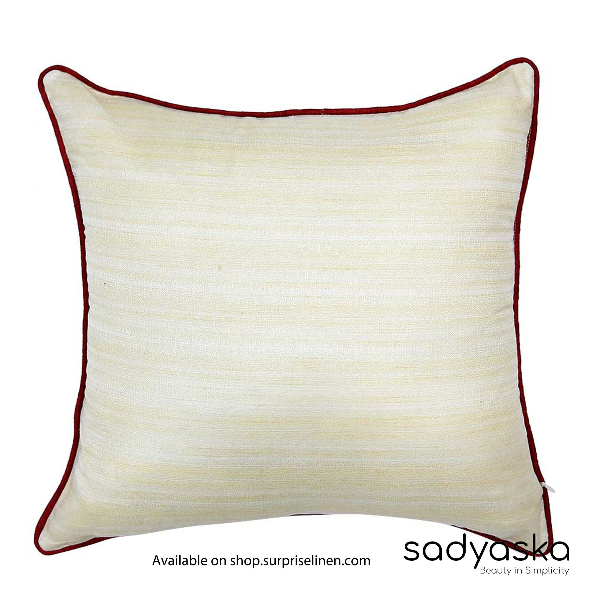 Sadyaska - Chile Silk Dupion Cushion Cover (Cream & Red)