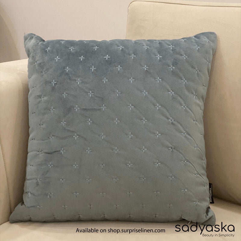 Sadyaska - Decorative Sparkle Velvet Cushion Cover (Powder Blue)