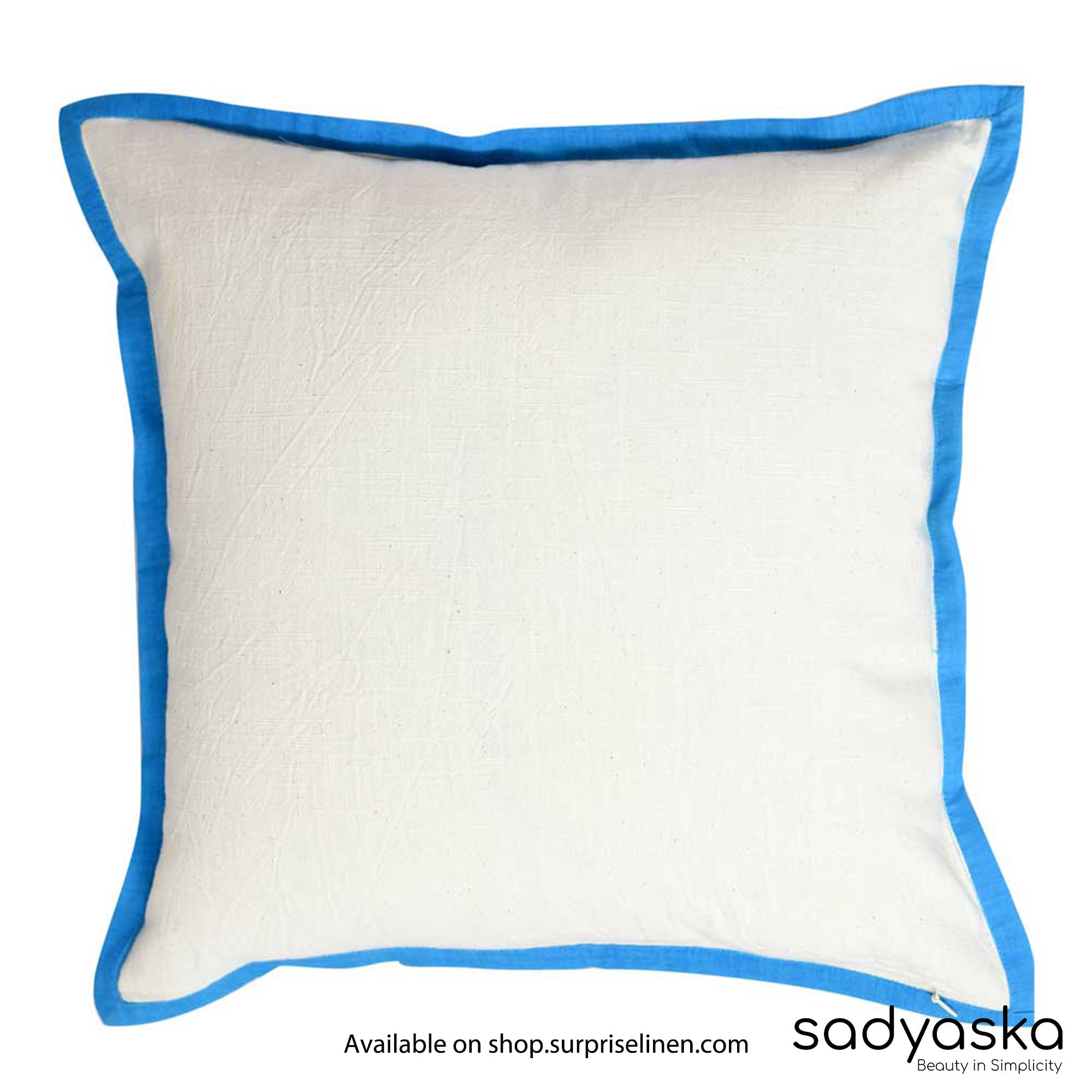 Sadyaska - Decorative Ethnic Summer Deals Viraag Block Print Cushion Covers (Blue & White)