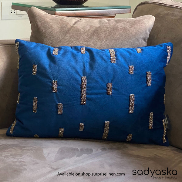 Sadyaska - Decorative Oblong Velvet Pillow Cover (Navy)