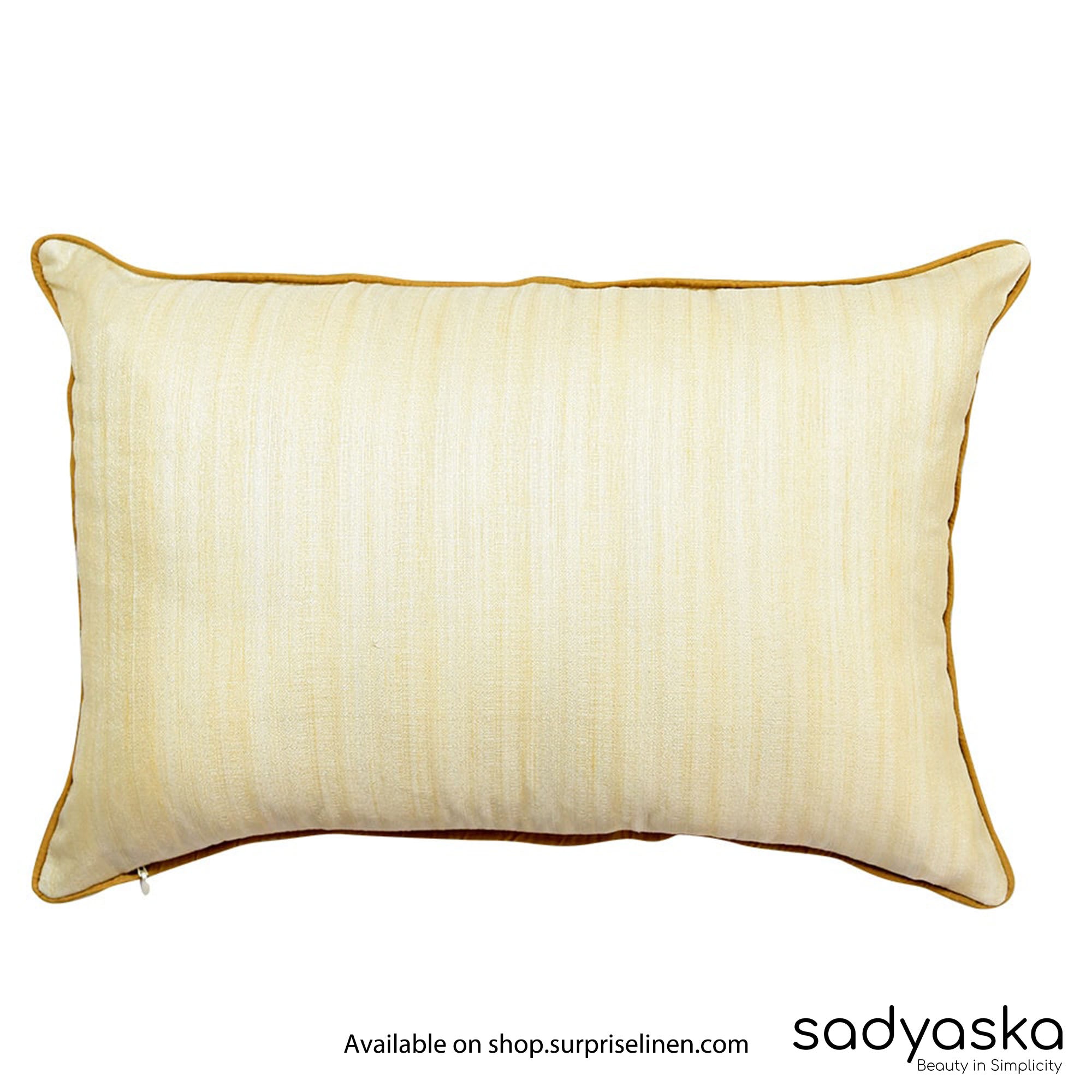 Sadyaska - Designer Silk Dupion Floral Embroidered Pillow Cover (Cream)