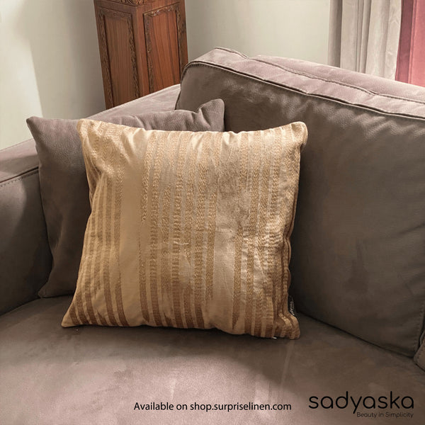Sadyaska - Decorative Sheen Velvet Cushion Cover (Camel)