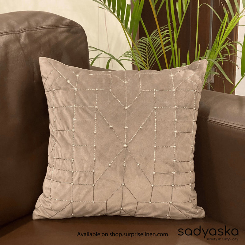 Sadyaska - Decorative Scatter Velvet Cushion Cover (Silver)