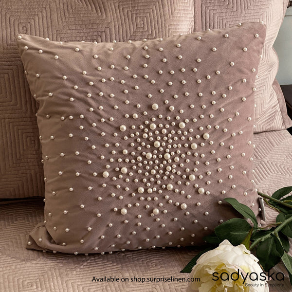 Sadyaska - Decorative Pearl Velvet Cushion Cove (Onion Pink)