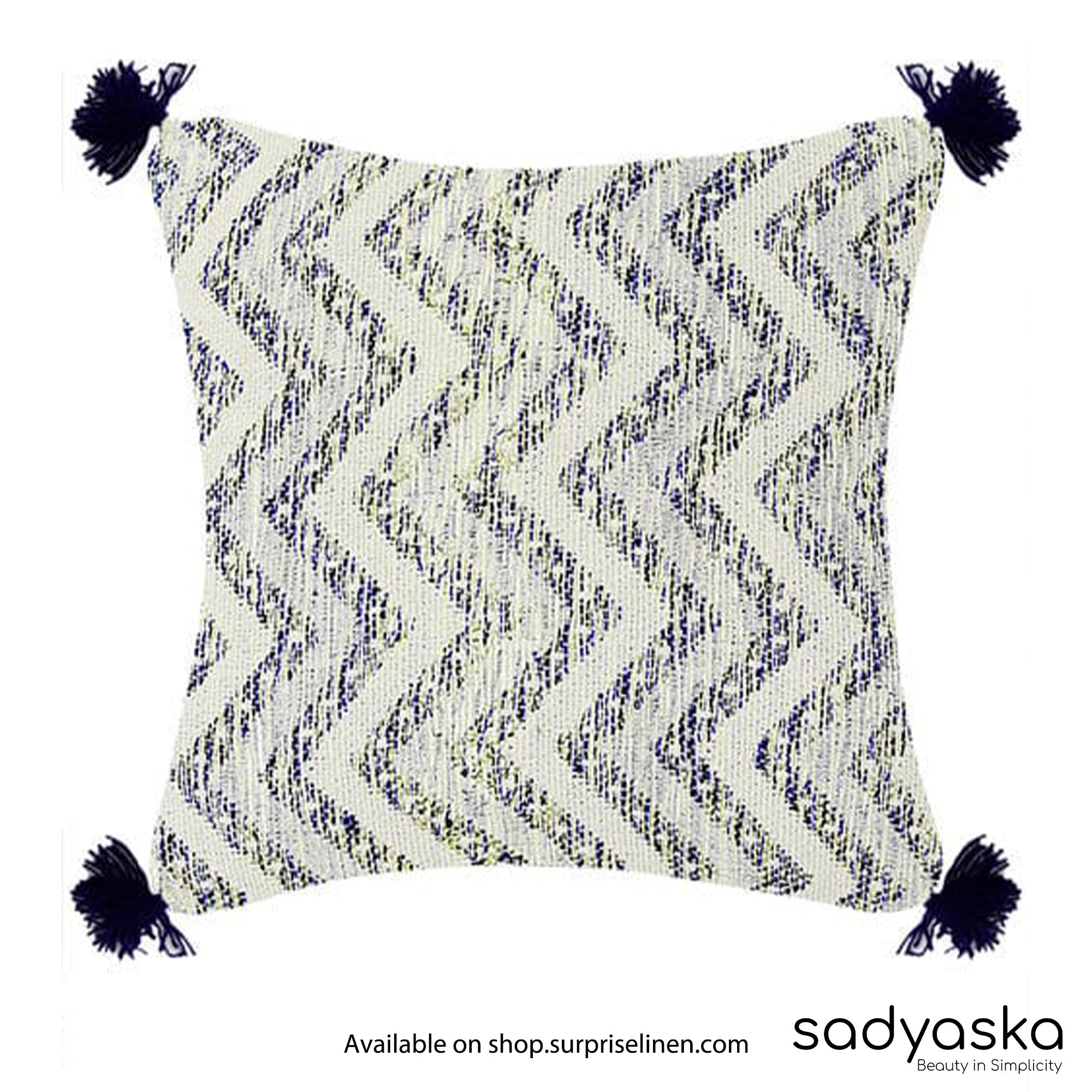 Sadyaska - Home Décor Abstract Groovy Boho Cushion Cover (Cream)