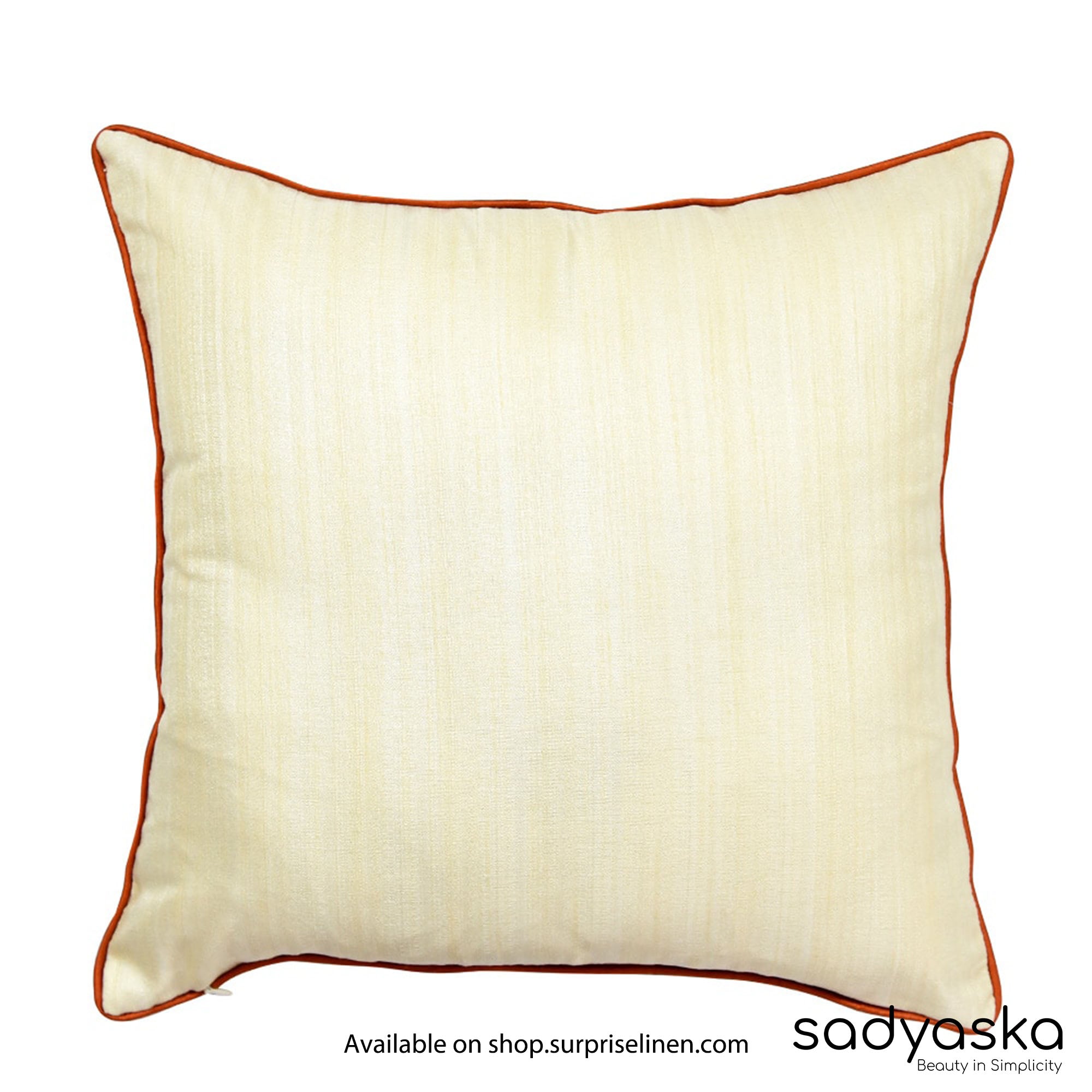 Sadyaska - Designer Dupion Silk Cushion Cover (Cream)