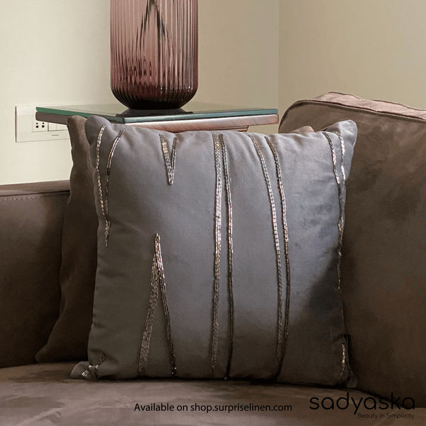 Sadyaska - Decorative Draft Velvet Cushion Cover (Dark Grey)