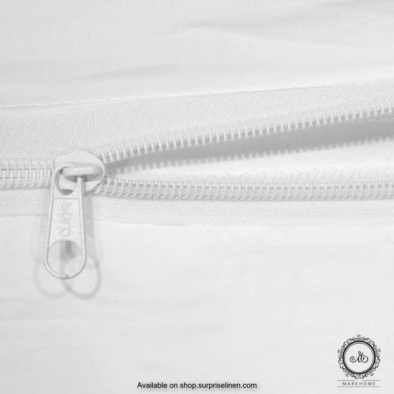 Mark Home - 100% Organic Cotton Percale 200 TC 6 Pcs Bed Ensemble (White)