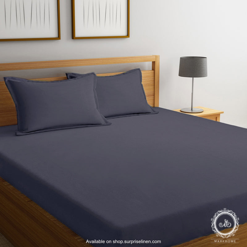 Mark Home - 100% Organic Cotton Percale 200 TC King Size Bedsheet Set (Blue)