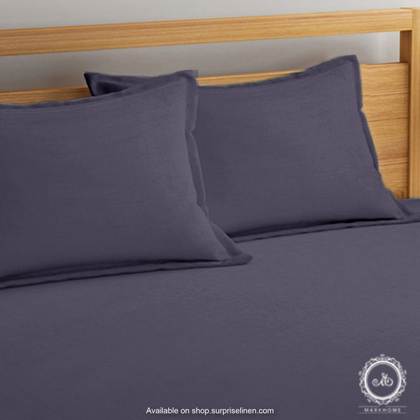 Mark Home - 100% Organic Cotton Percale 200 TC Queen Size Bedsheet Set (Blue)