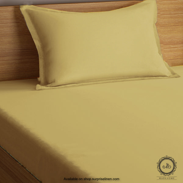 Mark Home- 100% Organic Cotton Percale 200 TC Single Bedsheet Set (Brown)