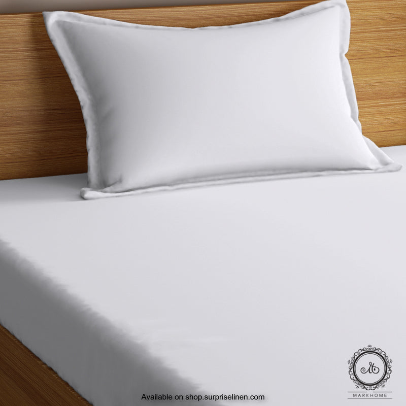 Mark Home- 100% Organic Cotton Percale 200 TC Single Bedsheet Set (White)