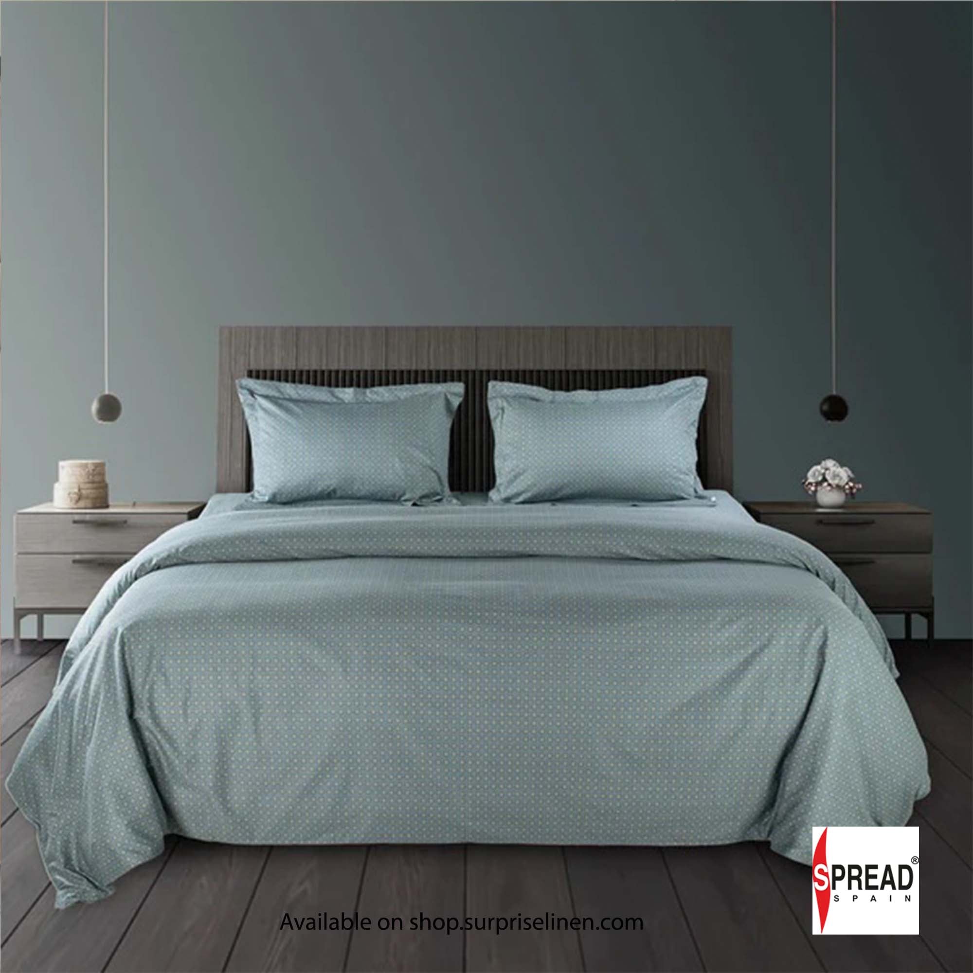 Spread Spain - The Geo Tokyo 500 Thread Count Cotton Bedsheet Set (Cloud Grey)