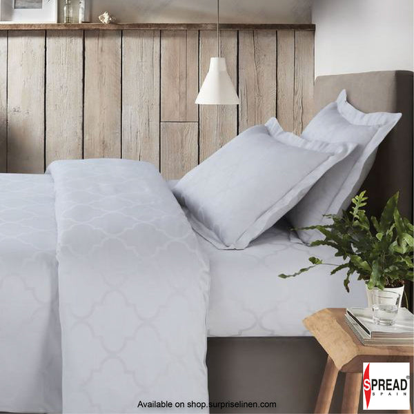 Spread Spain - Italian Jacquard Collection 450 TC Bed Sheet Set (Cloud Grey Turkish Window)