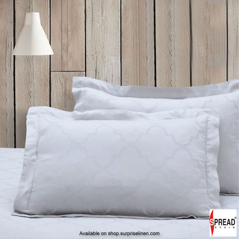 Spread Spain - Italian Jacquard Collection 450 TC Bed Sheet Set (Cloud Grey Turkish Window)