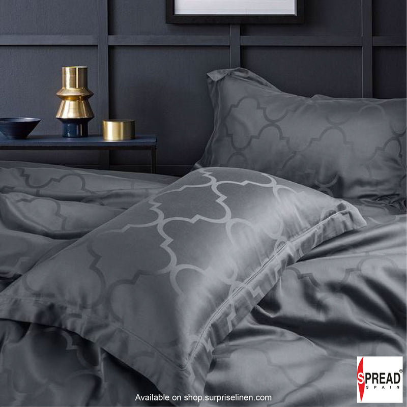 Spread Spain - Italian Jacquard Collection 450 TC Bed Sheet Set (Earth Grey Turkish Window )