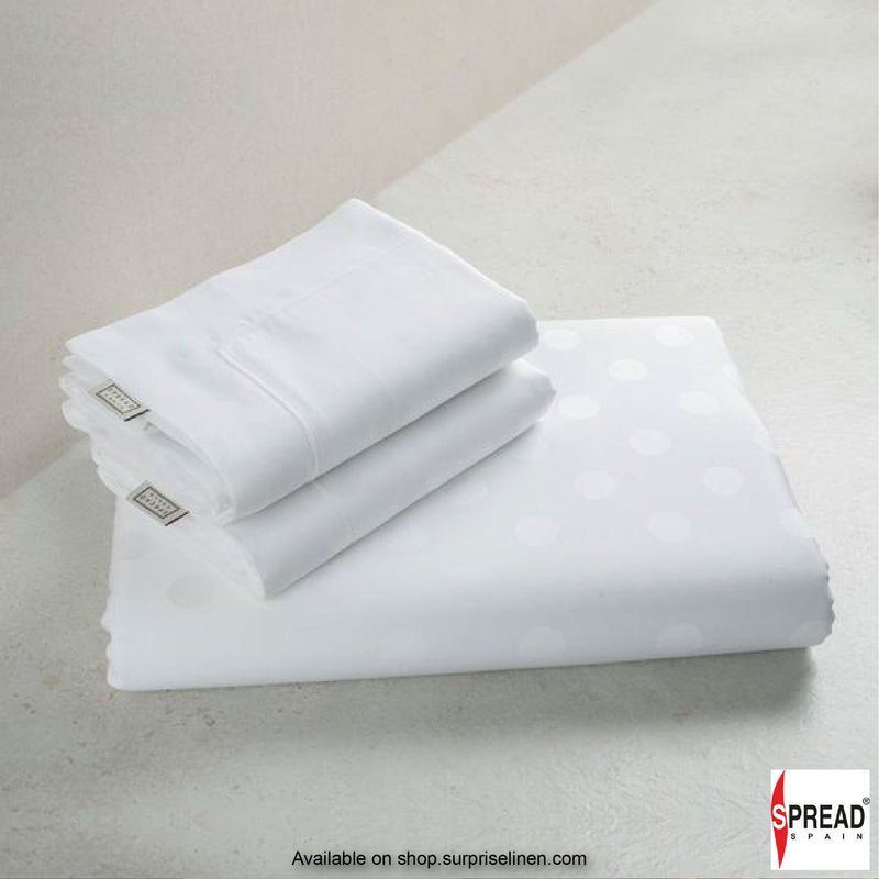 Spread Spain - Italian Jacquard Collection 450 TC Bed Sheet Set (White Dot)