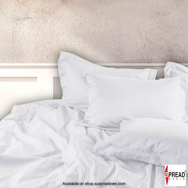 Spread Spain - Italian Jacquard Collection - 1000 TC Cotton Bedsheet (White)