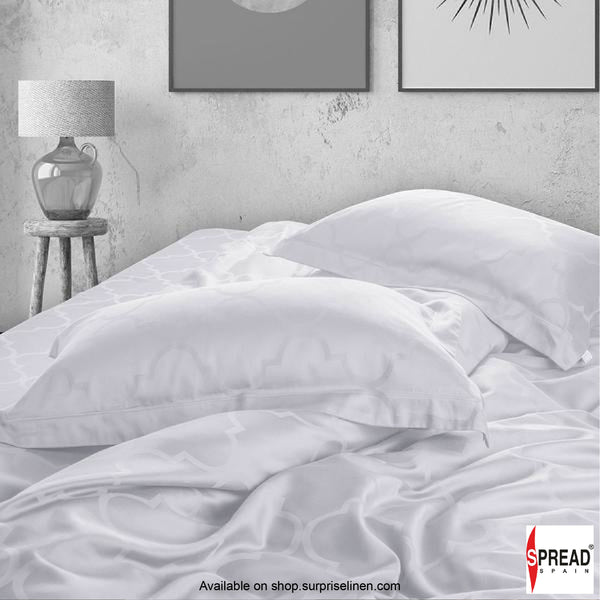 Spread Spain - Italian Jacquard Collection 450 TC Bed Sheet Set (White Turkish Window)