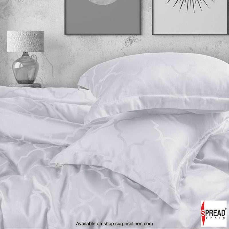 Spread Spain - Italian Jacquard Collection 450 TC Bed Sheet Set (White Turkish Window)