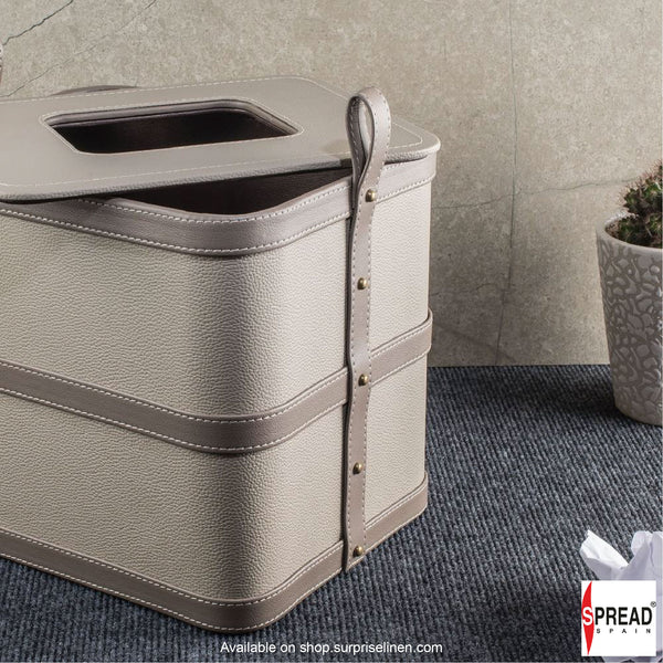 Spread Spain - Leather Strap Dustbin 12 Litre (Olive)